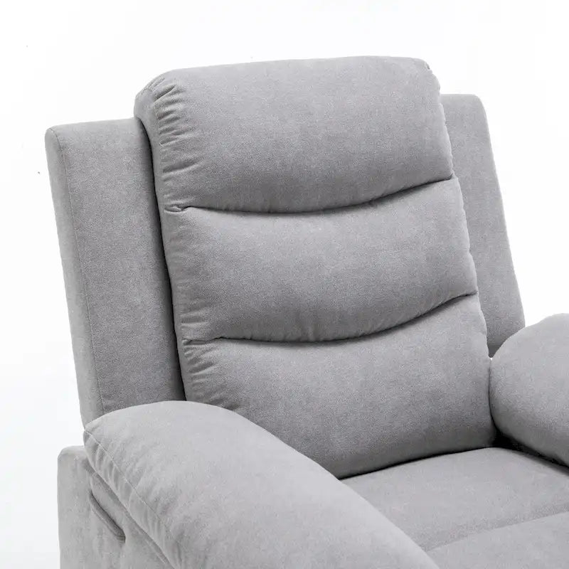 Light Gray Ergonomic Design Velvet Power Recliner Chair, Heat, Massage, Steel Frame