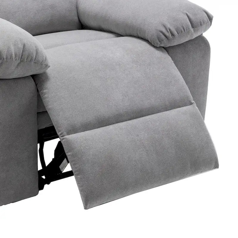 Light Gray Ergonomic Design Velvet Power Recliner Chair, Heat, Massage, Steel Frame