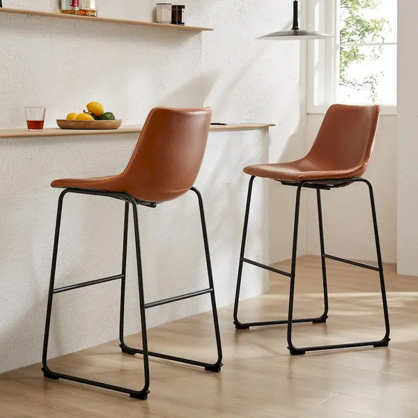 Leather 30 inch Leather Counter Height Bar Stools Bar Stools Set of 2