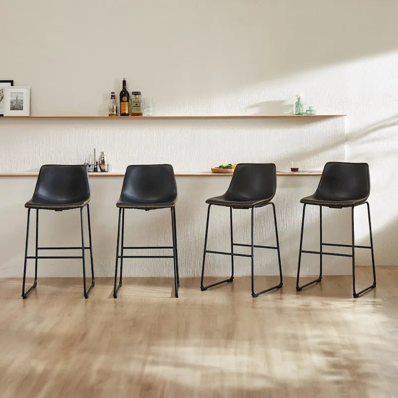 Leather 30 inch Leather Counter Height Bar Stools Bar Stools Set of 2
