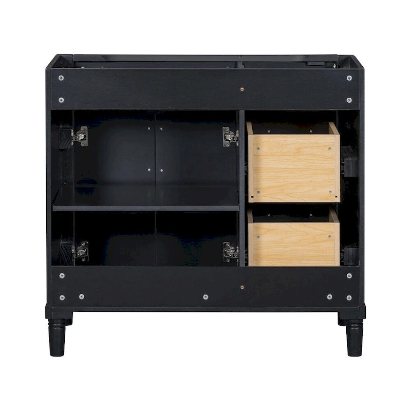 36 Wood Bathroom Vanity with Drawers and Adjustable Shelf (No Sink)